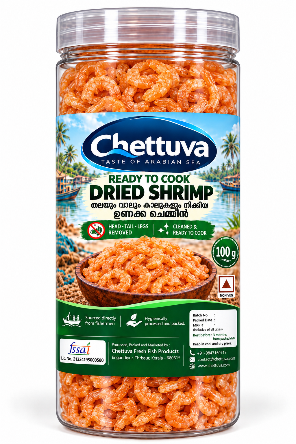Chettuva Ready to Cook Dried Shrimp – 100 g - Image 2